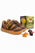 Tênis Infantil Kidy Happy Café e Castanho  Dino Surpresa