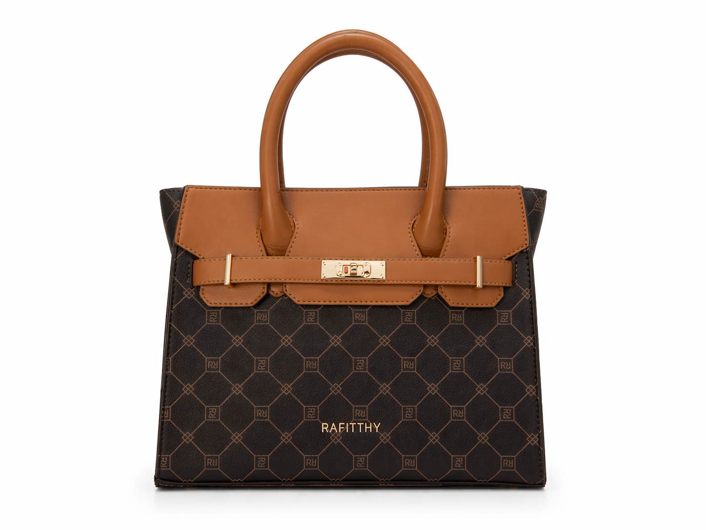 Bolsa Estruturada Rafitthy Monograma Caramelo