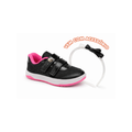 Tênis Infantil Kidy Happy Preto e Pink com Acessório