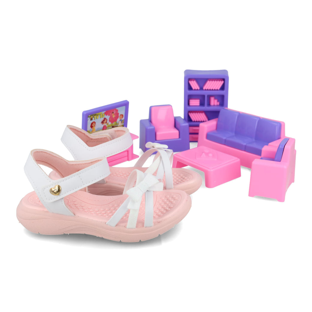 Sandália Kidy Fly Baby Branco Infantil + Brinquedo
