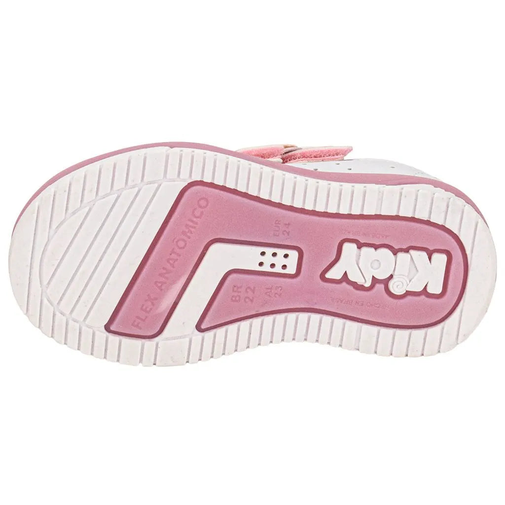 Tênis Infantil Kidy Happy Branco e Rosa com Acessório