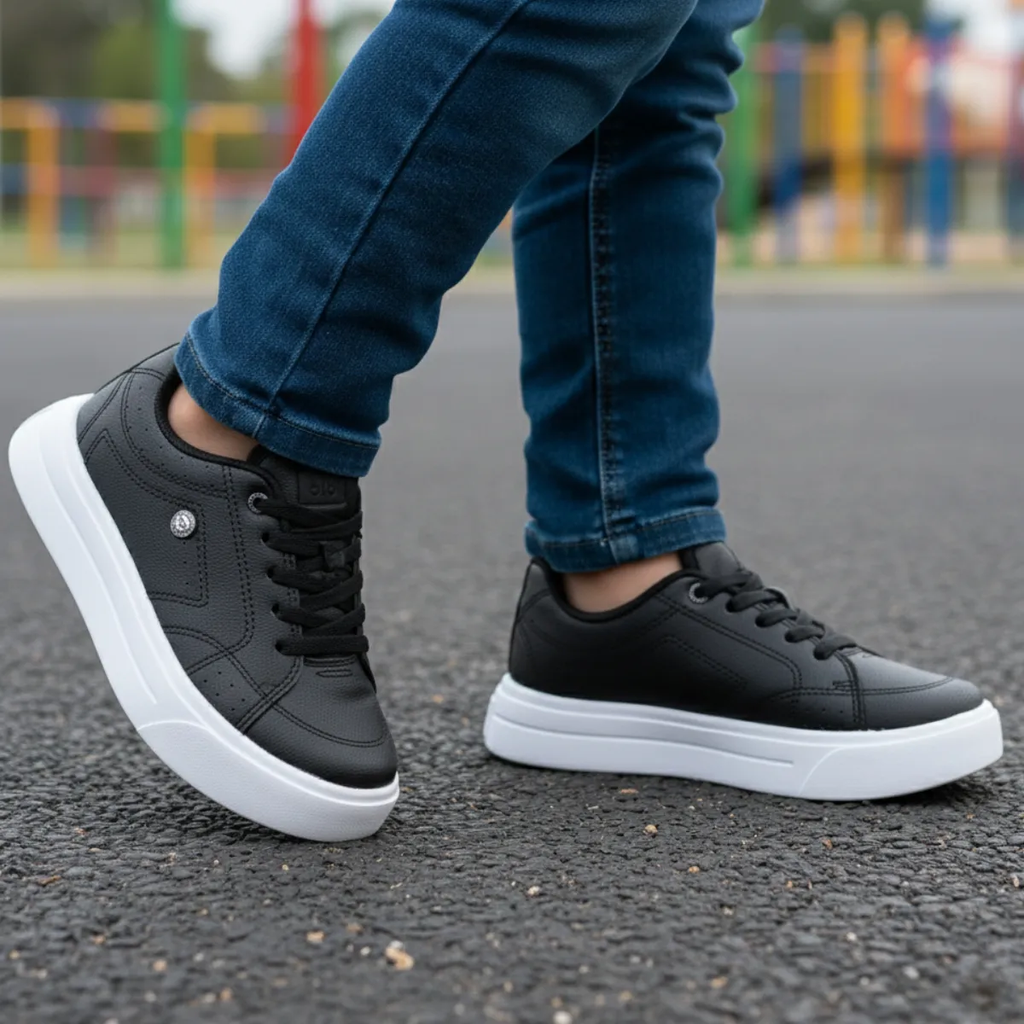 Tênis Infantil K360 Ultra Leve Preto com Branco